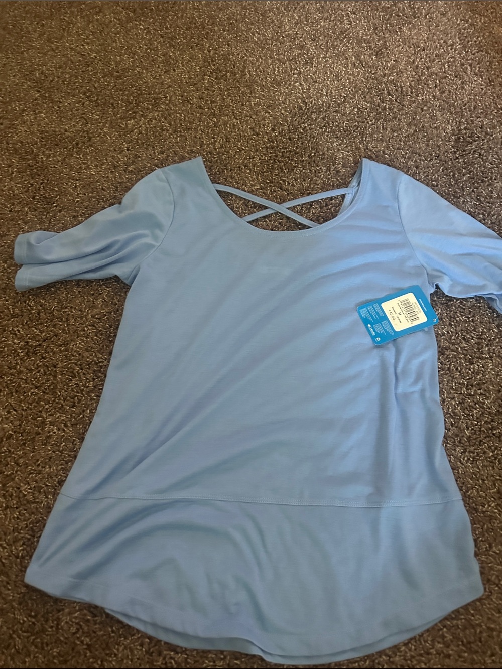 Columbia Light Blue Women's Tee with Logo Tag